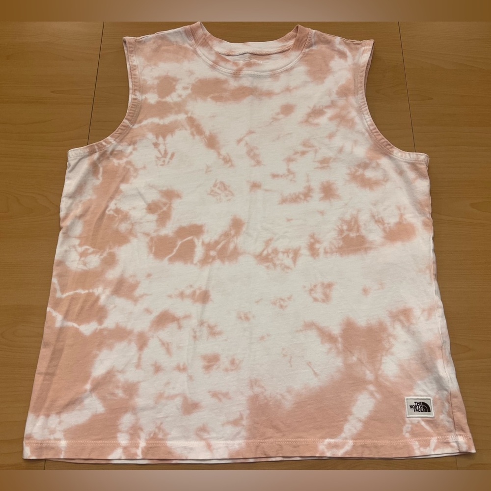 The North Face Women’s Tie-Dye Sleeveless Tank Top Size Medium Pink and White